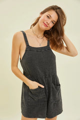 PEAK Mineral Wash Gauze Overall-Style Romper