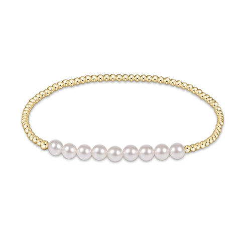 classic gold beaded bliss 2.5mm bead bracelet- 5mm pearl