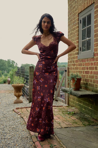 free people butterfly babe maxi dress Short cap sleeves Free People Butterfly Babe Maxi