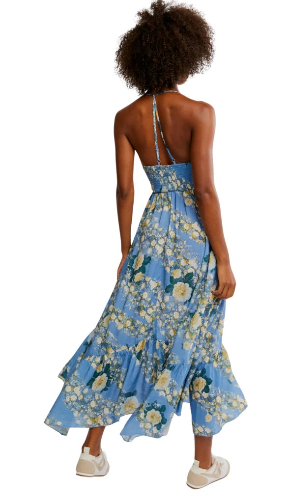 FREE PEOPLE Printed HEAT WAVE Maxi – Silver Accents