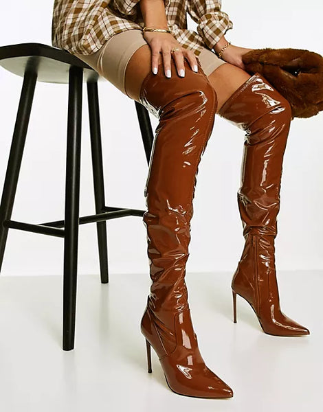 Steve madden shiny boots sales