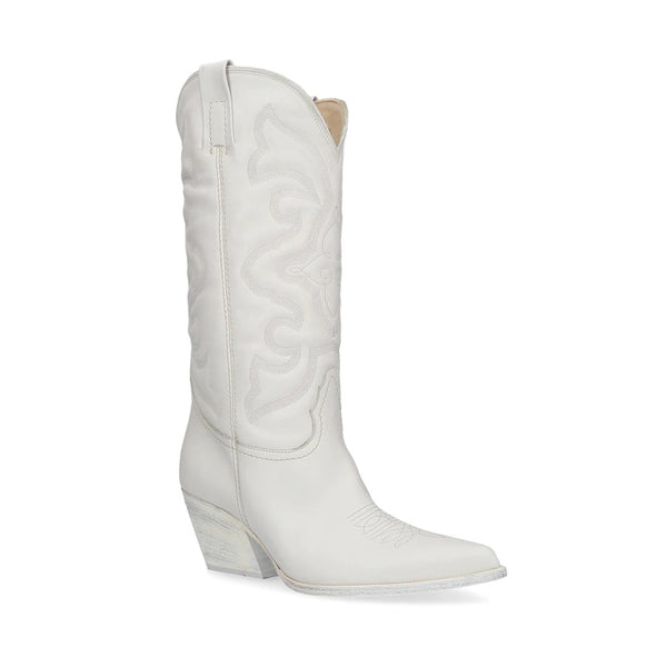 HAYWARD White Leather Western Cowboy Boots  Women's Designer Boots – Steve  Madden Canada
