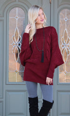 MAREE CableKnit DolmanSleeve Sweater Tunic Top Dress