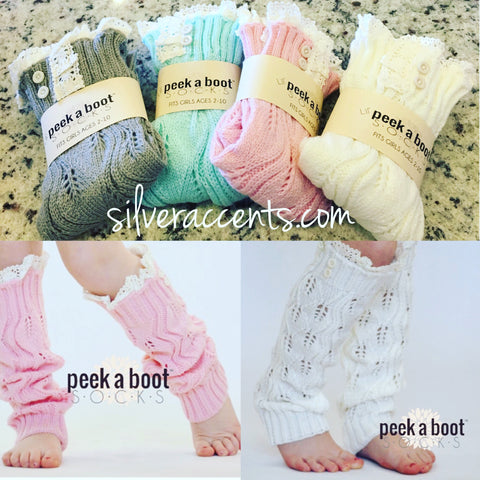 PEEK-A-BOOT Girls' LaceTrim MAIA Boot Socks