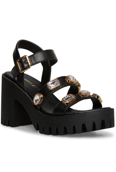 Madden Girl Black Chunky Heel Sandals, Platform Sandals, store Studded Sandals 8