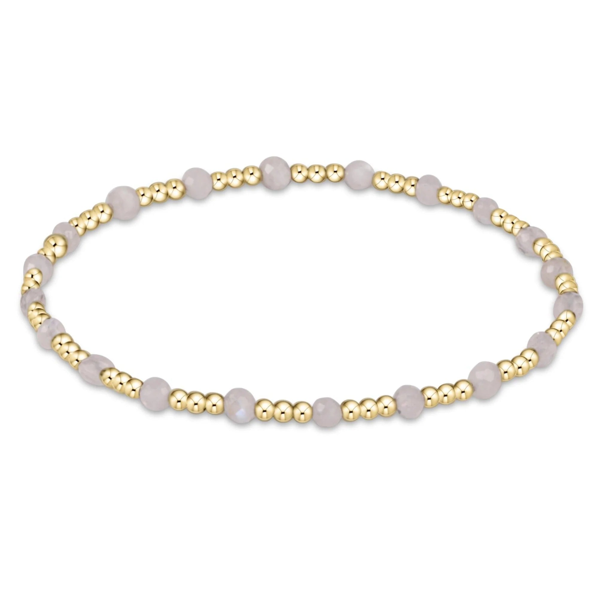 Enewton Gemstone Gold SINCERITY Pattern 3mm Bead Bracelet - MOONSTONE