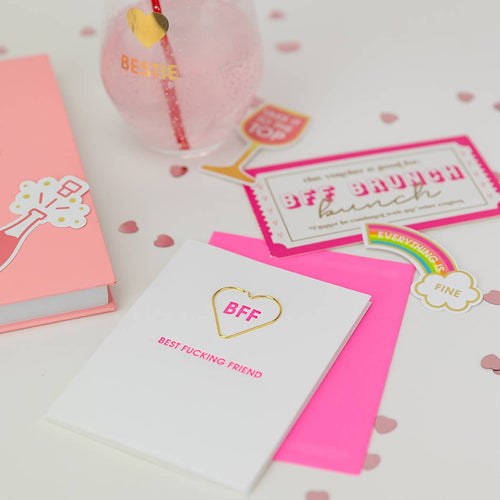CG Best Fucking Friend - Paper Clip Letterpress Greeting Card