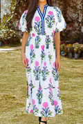 DIXIE Floral PuffSleeve HighWaist Maxi Dress