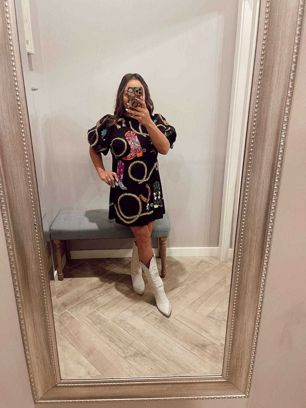 QUEEN OF SPARKLE Sequin COWGIRL Icon Dress