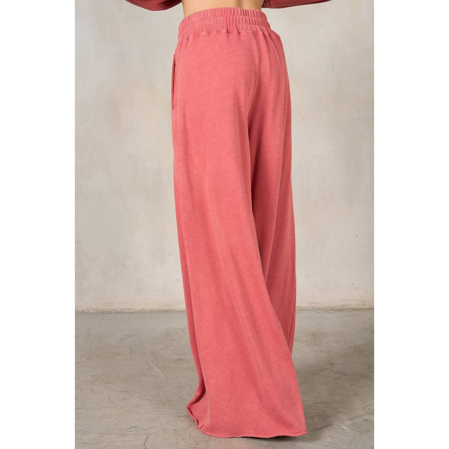 Matching Rib Wide Oversize Sweatpants: HUNTER GREEN / L