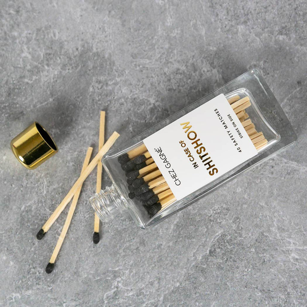 IN CASE OF SHITSHOW Matches - Glass Bottle Matchsticks - Black