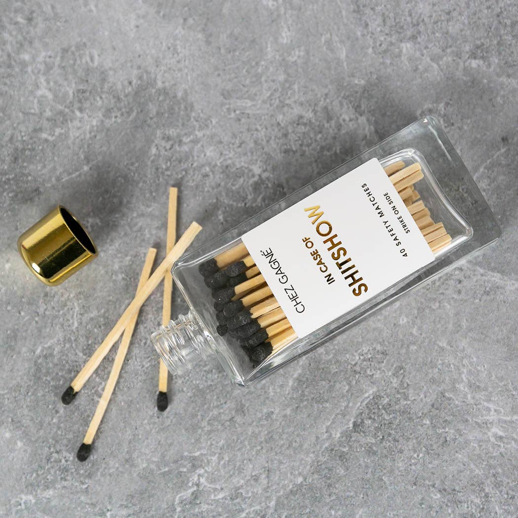 IN CASE OF SHITSHOW Matches - Glass Bottle Matchsticks - Black