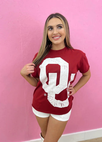 STADIUM Vintage Logo OU Oklahoma  ShortSleeve Tee