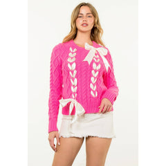 LOCKE Ribbon Detail Knit Sweater Top