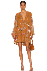 FREE PEOPLE VNeck CHERRY BLOSSOM Mini Dress