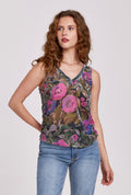 ANOTHER LOVE BurnOut ACACIA Floral Tank