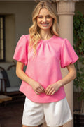 SLIVER Bubble ShortSleeve TextureKnit Top