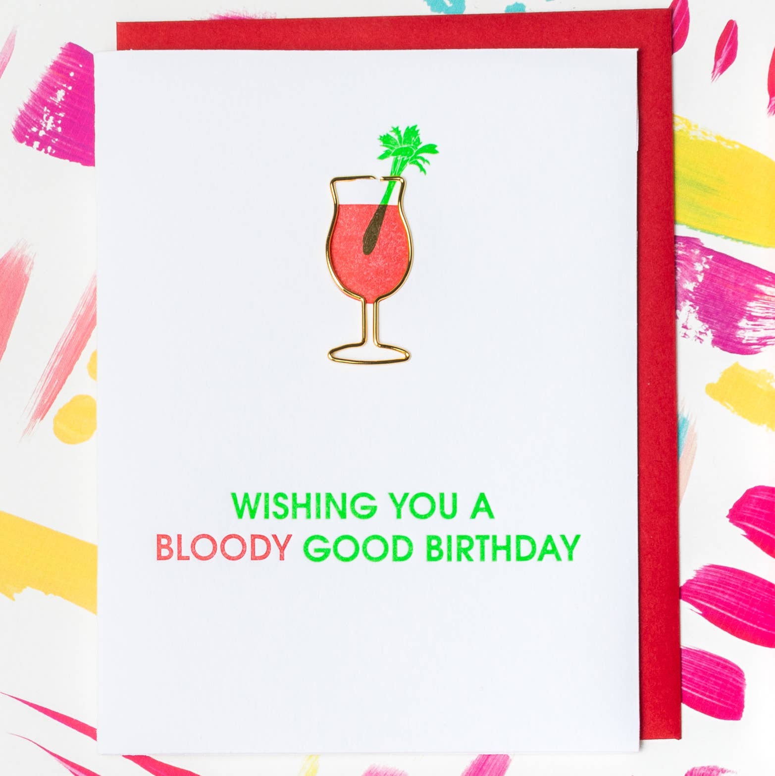 Bloody Good Bloody Mary Birthday Letterpress Greeting Card