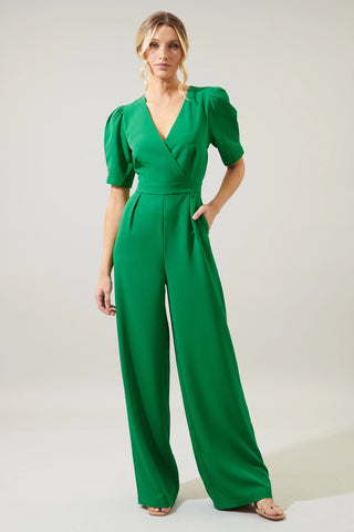 GO GETTER Surplice Wideleg Jumpsuit