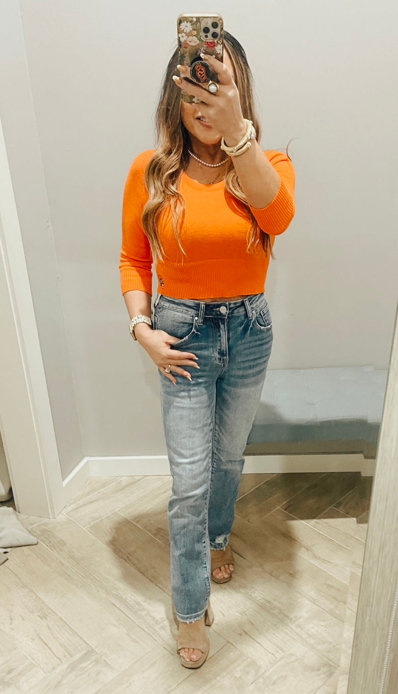 S&G Ok State PISTOL PETE Crop Sweater Top