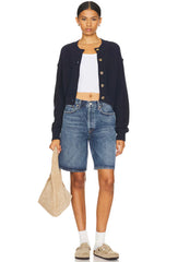 FREE PEOPLE ButtonDown LILA Crop Cardigan