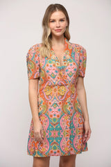 VERONA Paisley Print LinenBlend Blazer Dress