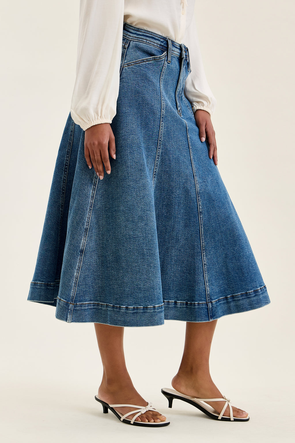 JUDY BLUE High-Waisted Lasso Skirt - Medium Stone