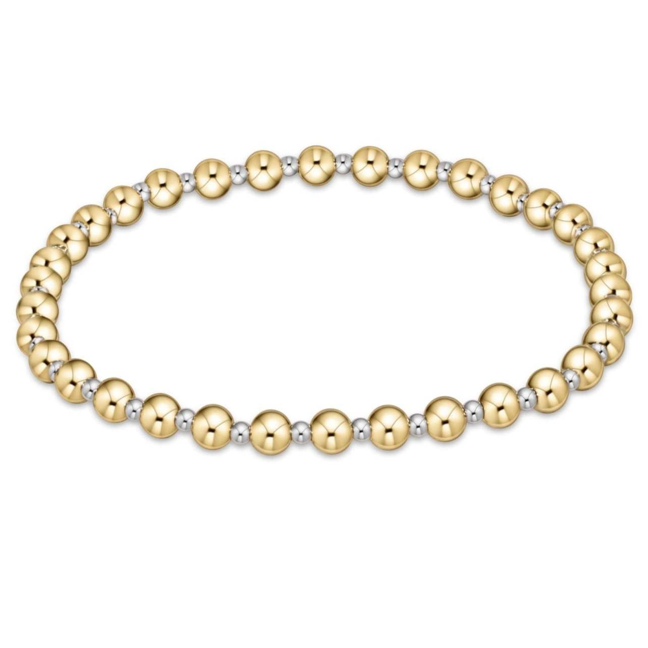 ENEWTON Classic GRATEFUL Pattern 4mm Bead Bracelet - Mix Metal