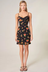 ENGLISH ROSE Floral TieStrap Ruffle Dress