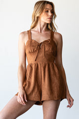 PRIME Suede CrossBack Short Romper