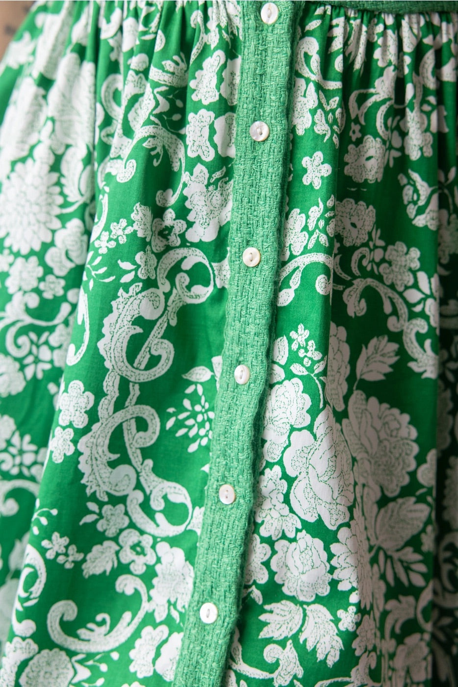 TATUM FloralSkirt/Tweed Collar Dress