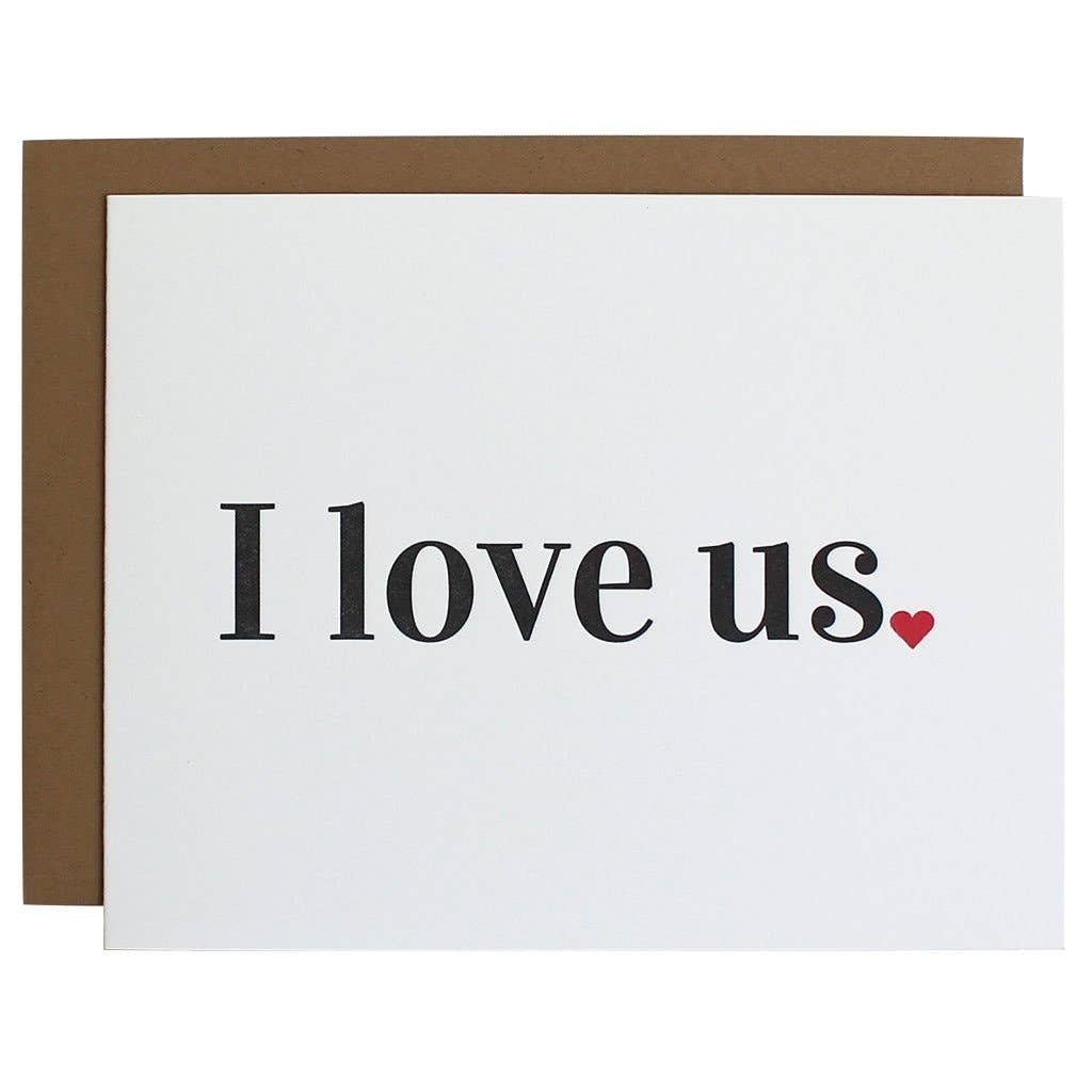 CG Letterpress I LOVE US Greeting Card