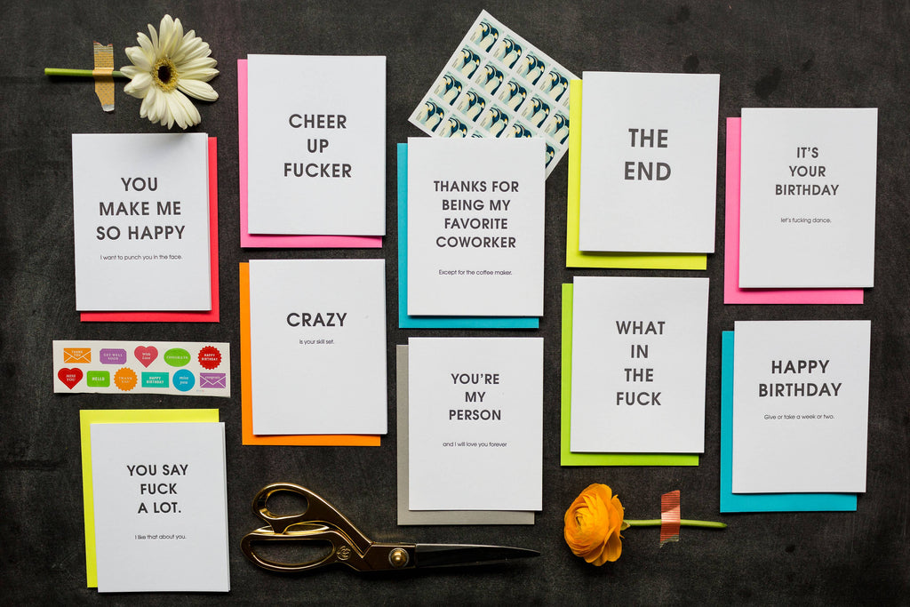 Cheer Up Fucker Letterpress Greeting Card