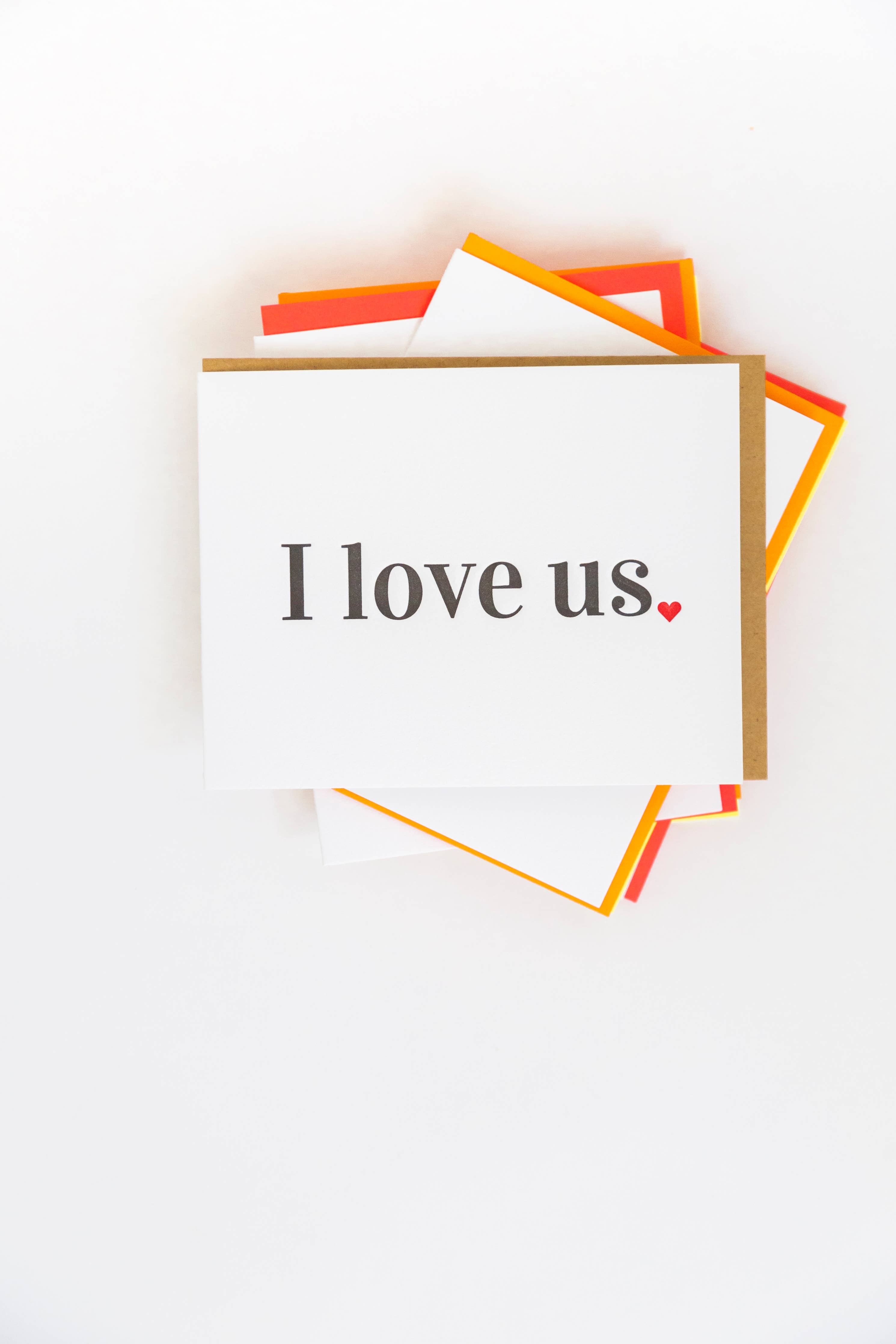 CG Letterpress I LOVE US Greeting Card
