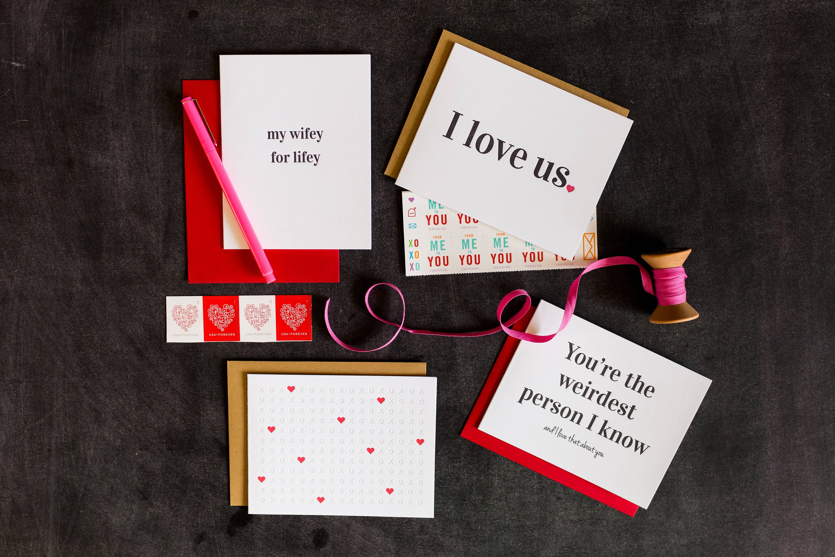 CG Letterpress I LOVE US Greeting Card