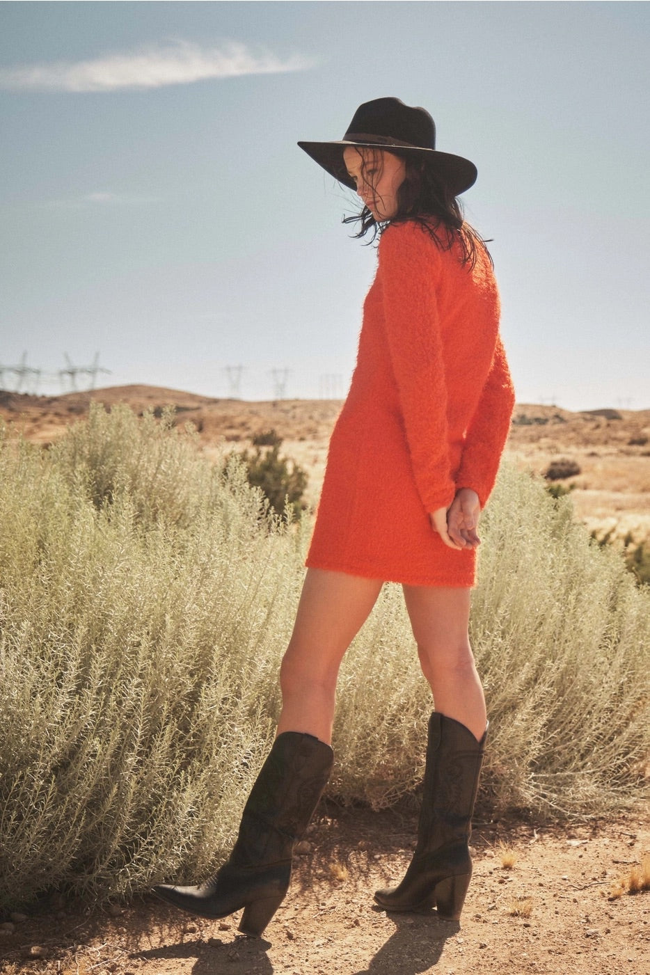 HART Fuzzy Sweater Long Sleeve Dress