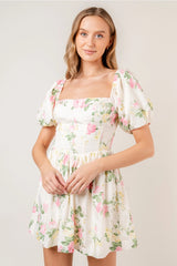 COCO COQUETTE Floral Short PuffSleeve Dress