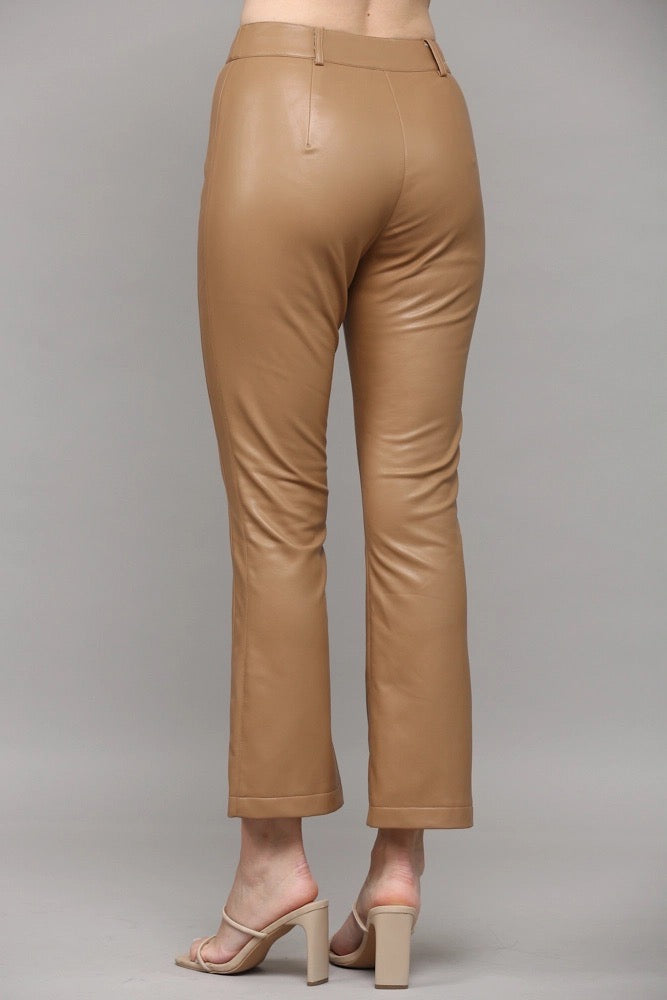 VIXEN Faux Leather Pintuck Pant