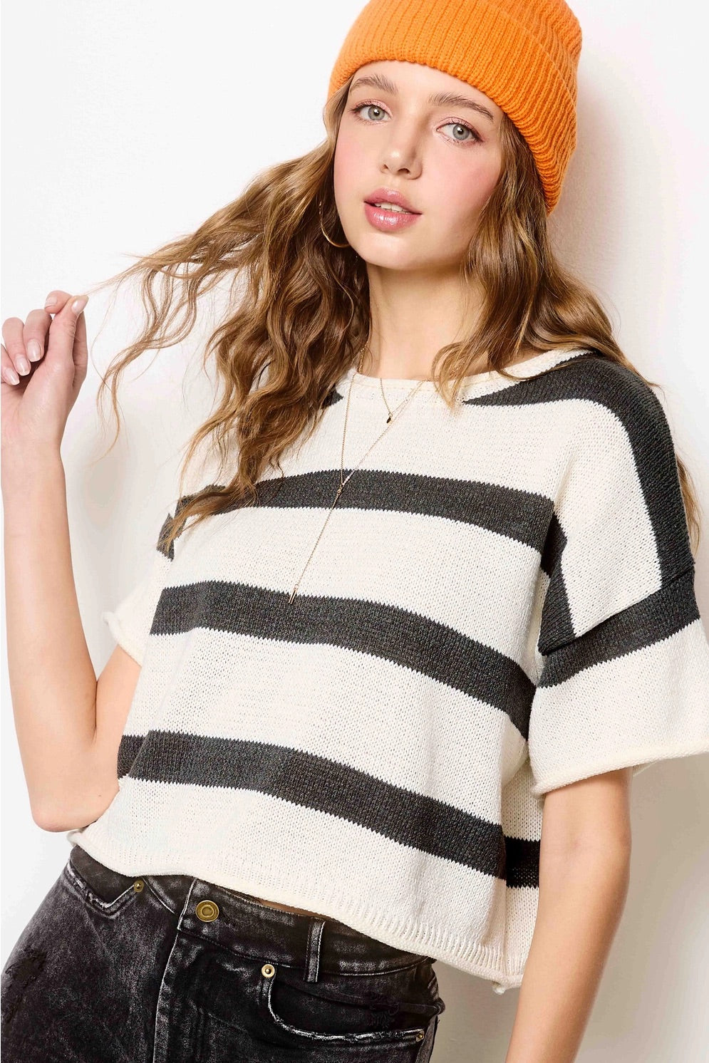 FLIGHT Stripe Boxy Knit Top