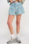 FLEUR DENIM SHORTS LIKE SKORT: L.T Denim / S