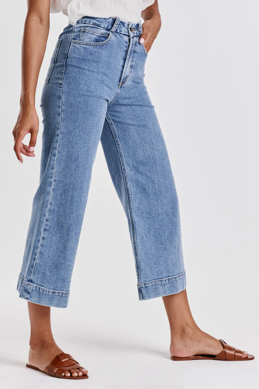 DEAR JOHN AUDREY SUPER HIGH RISE CROPPED WIDE LEG JEANS SHERIDAN