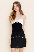 TIMELESS Bow ColorBlock SpaghettiStrap Bodysuit