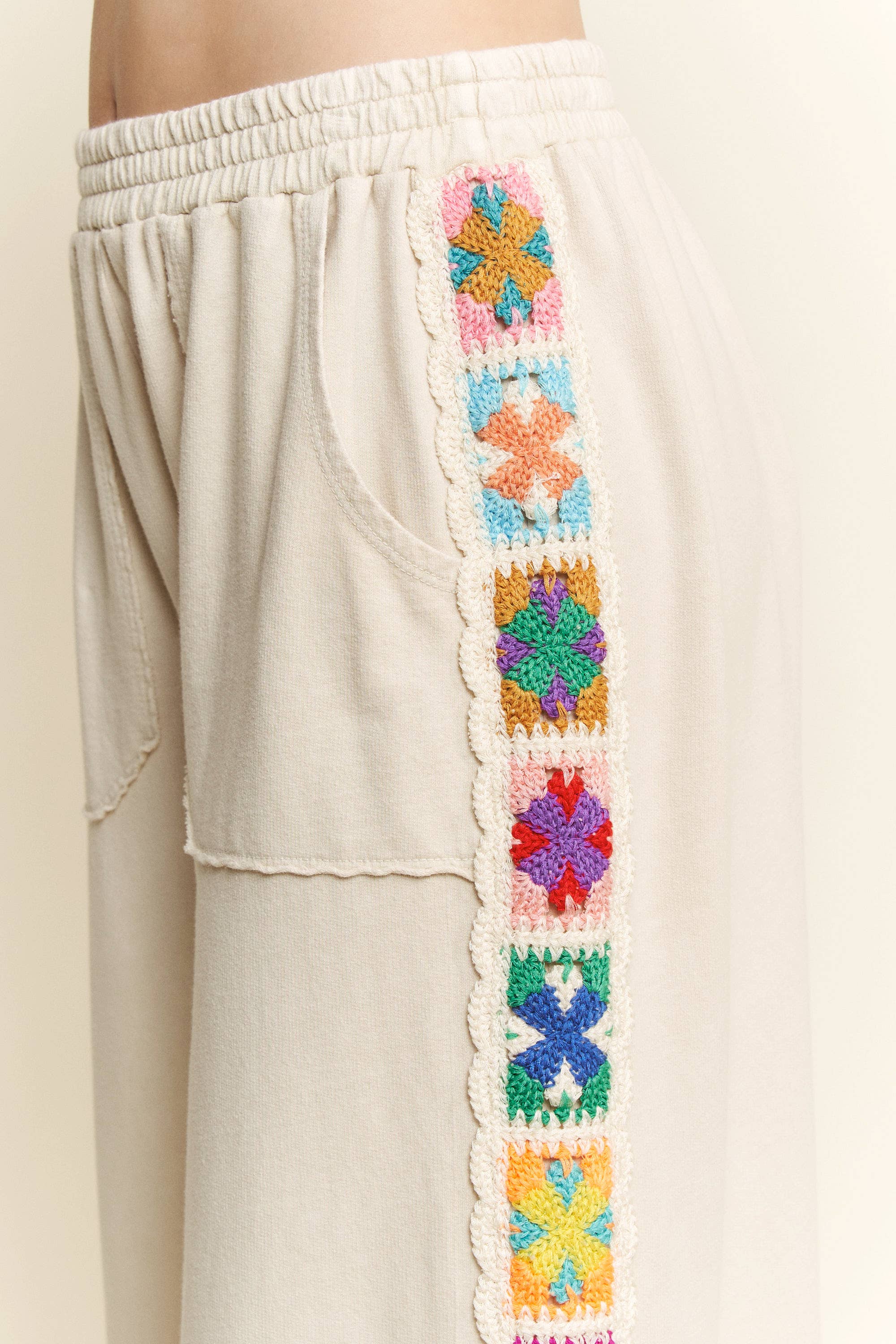 ANTOINETTE Crochet SidePanel MineralWash Pant