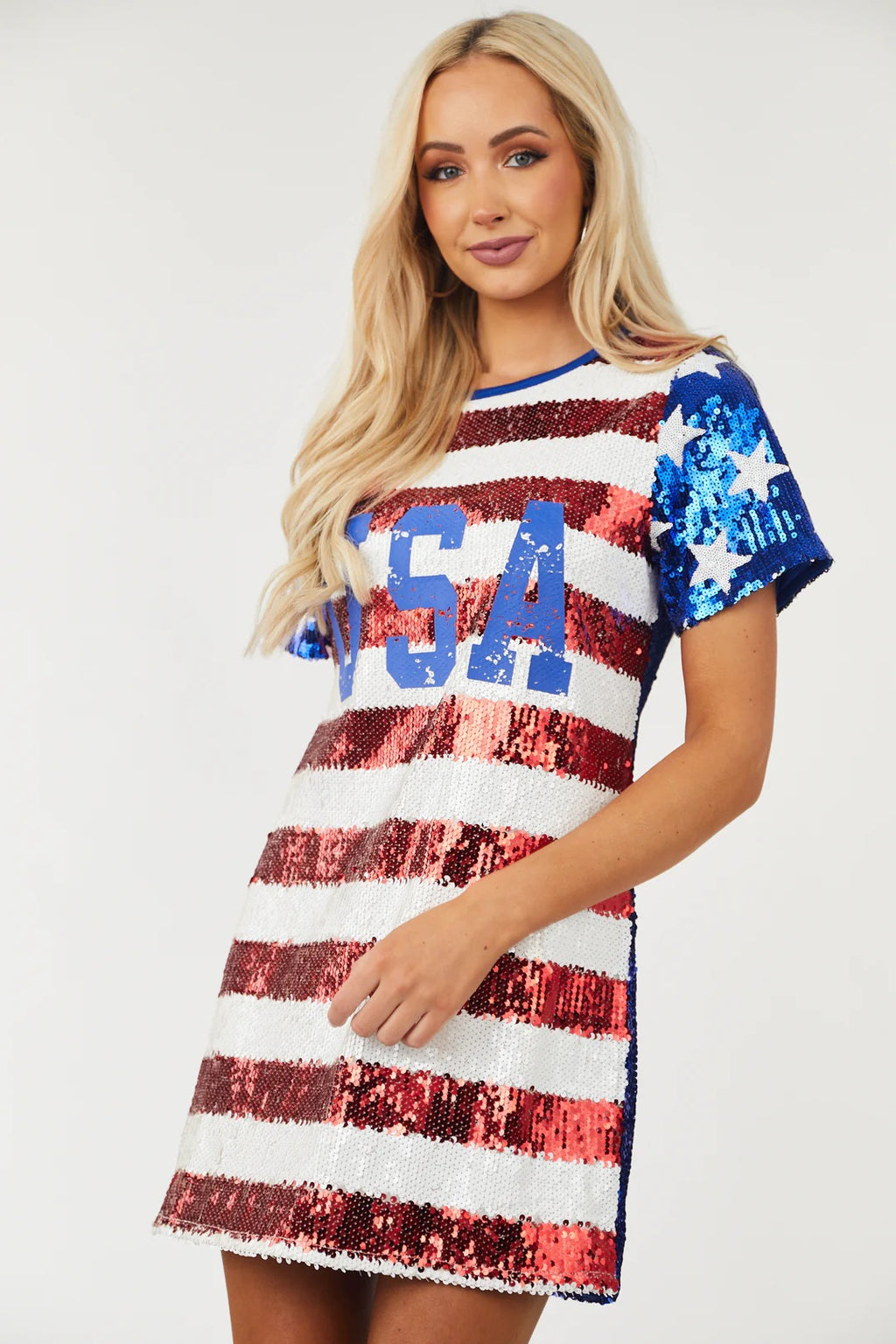 PATRIOT Sequin Flag Dress