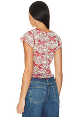 FREE PEOPLE Mesh Floral OH MY BABY Tee