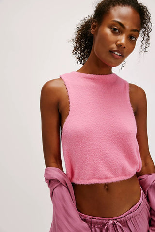 FREE PEOPLE Fuzzy Knit WARM FLUFF Crop Top