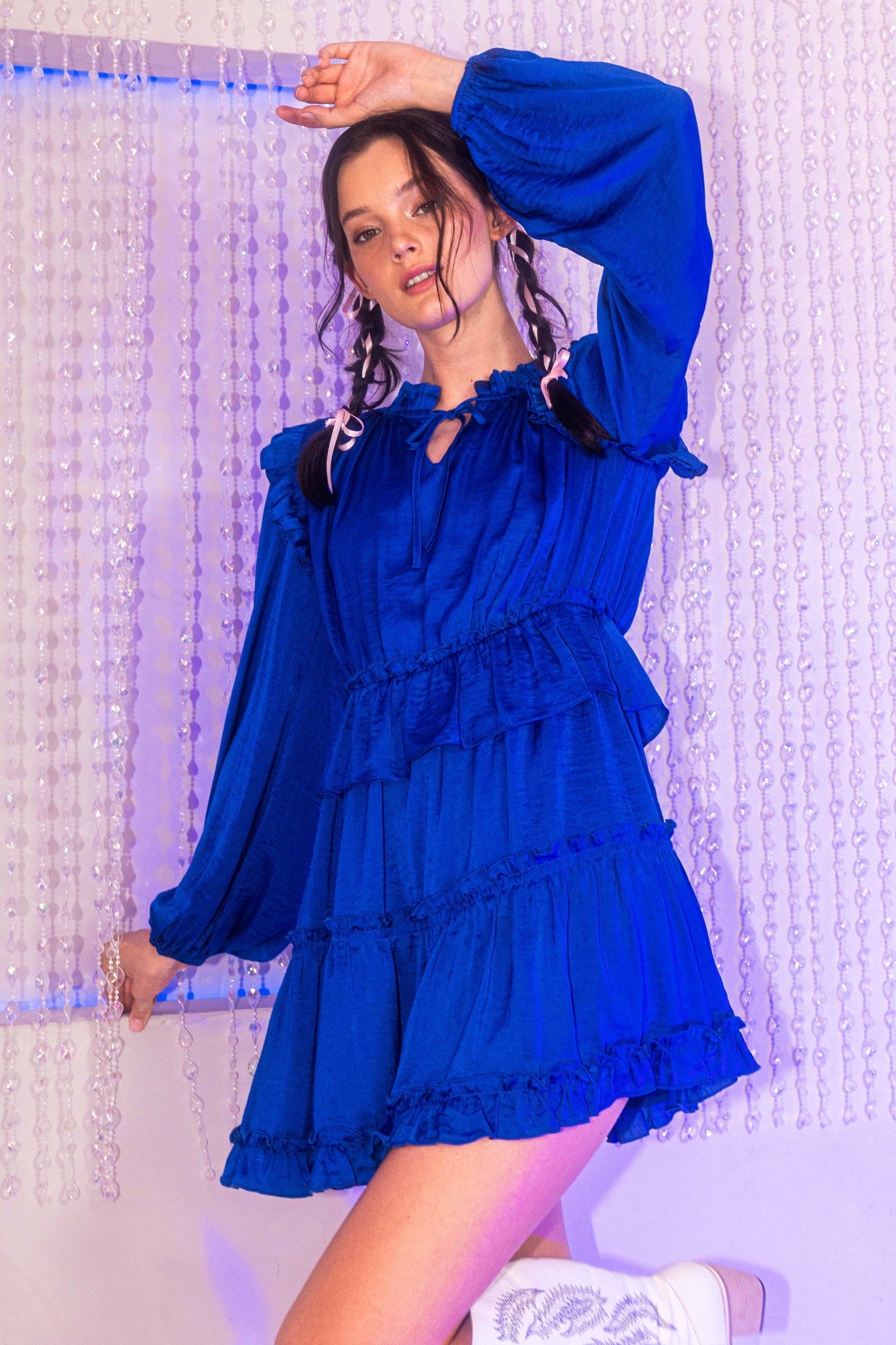 FACTOR Ruffle TieNeck Tier Dress