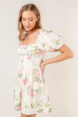 COCO COQUETTE Floral Short PuffSleeve Dress