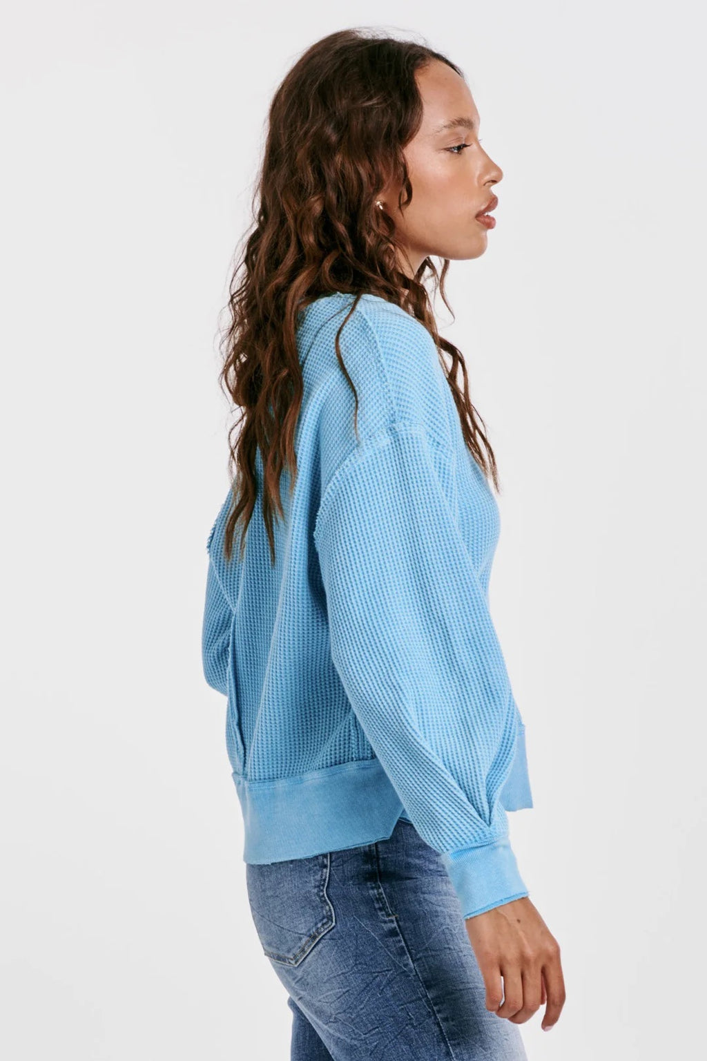 DEAR JOHN V-Neck ZYRA Waffle Knit Top