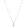 ENEWTON 16" Necklace Gold - Classic BEADED SIGNATURE CROSS Small Gold Charm